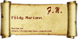 Földy Mariann névjegykártya