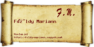 Földy Mariann névjegykártya