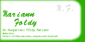 mariann foldy business card